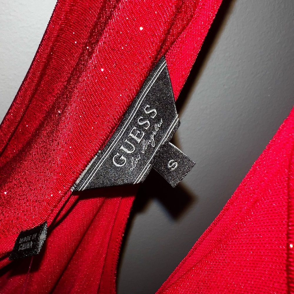 Guess Women’s Red Glitter Top - Picture 6 of 6